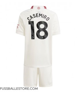 Günstige Manchester United Casemiro #18 3rd trikot Kinder 2023-24 Kurzarm (+ Kurze Hosen)